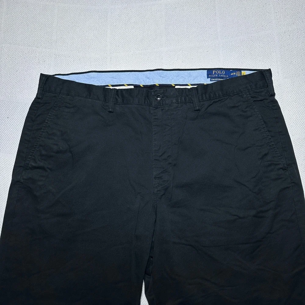 Polo Ralph Lauren Chino Pants Mens 40x30 Stretch Straight Fit Cotton Twill Black